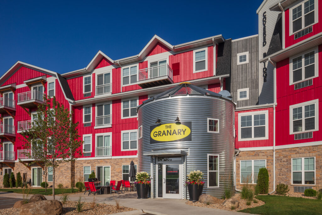 Multifamily apartments, barn exterior